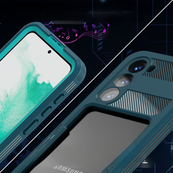 Vodotesné puzdro IP68 pre Samsung Galaxy S23 Plus, zelený