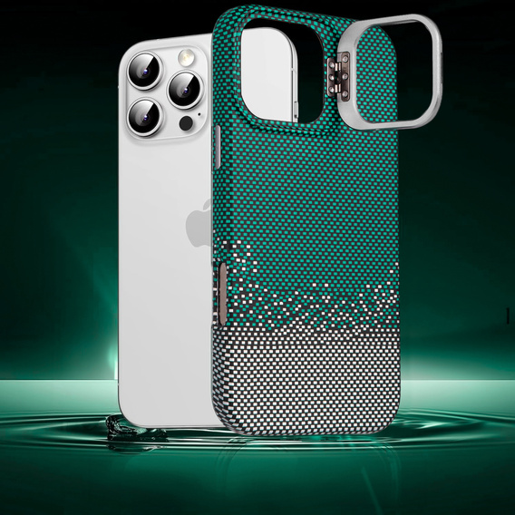Puzdro pre iPhone 16 Pro, Frame Kickstand, pre MagSafe, Sand Green