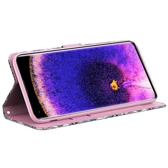 Klapkové puzdro pre Oppo A17, Light Spots Decor, fialové