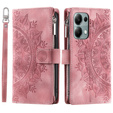 Klapkové puzdro pre Xiaomi Redmi Note 13 Pro 4G / Xiaomi Redmi Note 14S / Xiaomi Poco M6 Pro 4G, Mandala, ružové rose gold