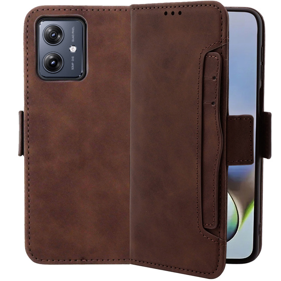 Klapkové puzdro pre Motorola Moto G54 5G, Card Slot, hnedé