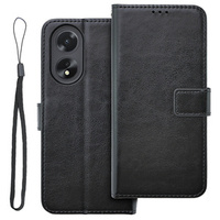 Klapkové puzdro pre Oppo A38 4G / Oppo A18 4G, Crazy Horse Wallet, čierne