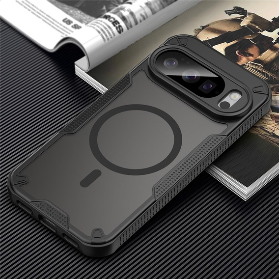 Pancierované puzdro pre Google Pixel 10 Pro, pre MagSafe, matné, čierne