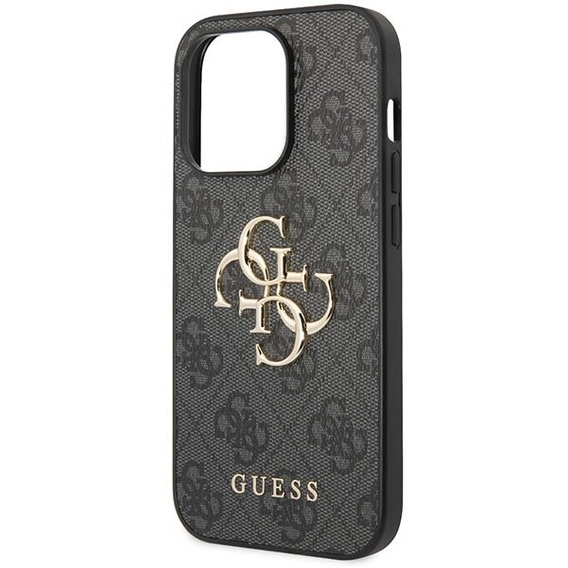 GUESS Obal na mobil pre iPhone 15 Pro Max, 4G Big Metal Logo, sivé
