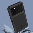 Love Mei Obal na mobil pre iPhone 14, armored with glass, čierne