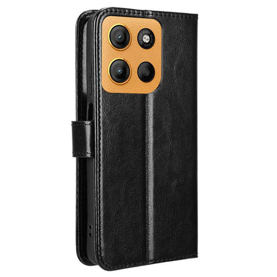 Klapkové puzdro pre Motorola Moto G15 / Motorola Moto G15 Power, Crazy Horse Wallet, čierne