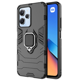 Obal na mobil pre Xiaomi Redmi 12, Kickstand Ring, čierne