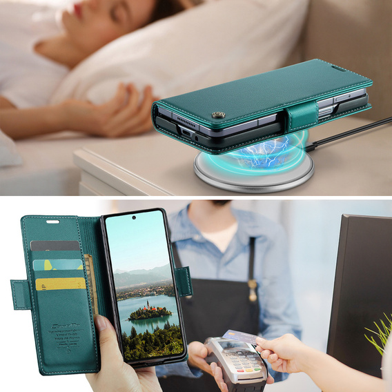 CASEME Litchi Wallet flipové puzdro pre Samsung Galaxy Z Fold7 5G