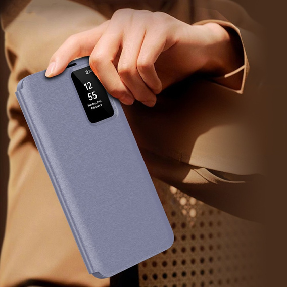 Flipové puzdro pre Samsung Galaxy S25 Edge, Smart View Wallet, fialové
