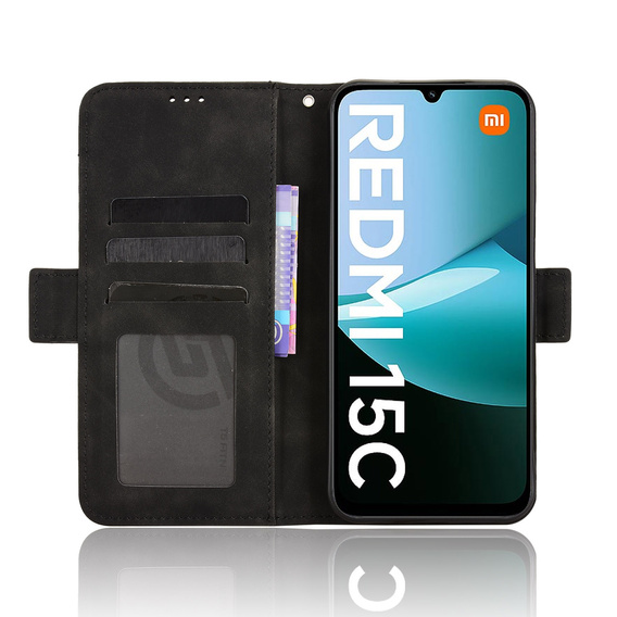 Klapkové puzdro pre Xiaomi Redmi 15C 4G/LTE, Card Slot, čierne