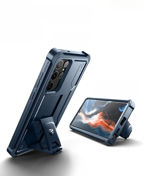Obrnené puzdro pre Samsung Galaxy S22 Ultra, Dexnor Full Body, tmavomodré