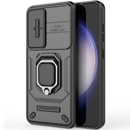 Puzdro pre Samsung Galaxy S24, KickStand Camera Lens, čierne