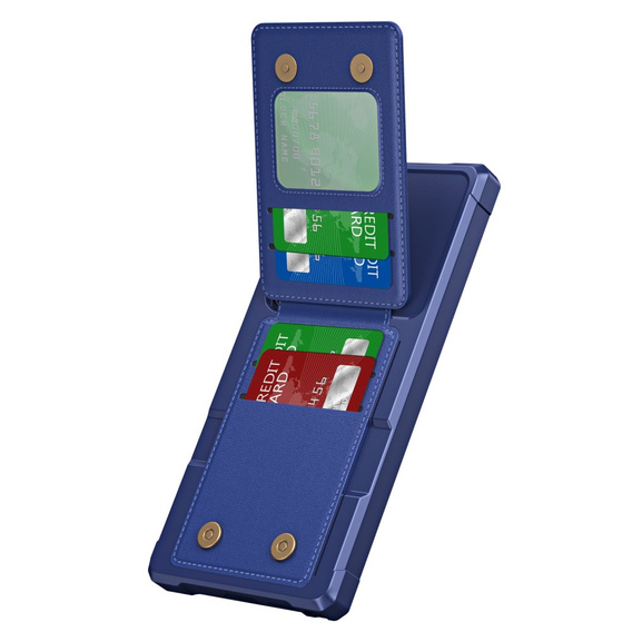 Puzdro pre Samsung Galaxy S25 Ultra, Card Holder Kickstand, tmavomodré
