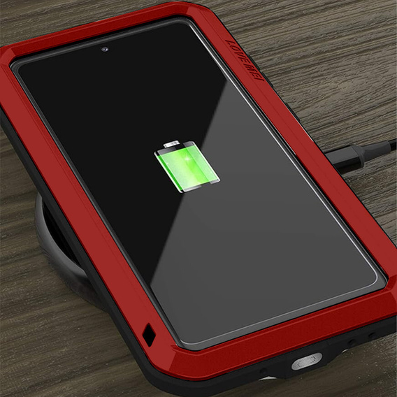 Love Mei Obal na mobil pre Samsung Galaxy S20 FE 4G/5G, armored with glass, červené