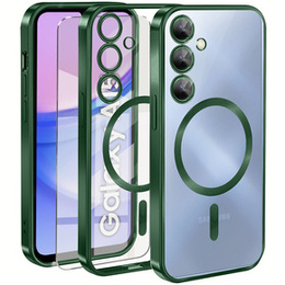 Puzdro pre Samsung Galaxy A15 4G/5G, Electro MagSafe, zelený + sklo na displej