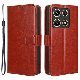 Klapkové puzdro pre Infinix Note 30 Pro 4G, Crazy Horse Wallet, hnedé