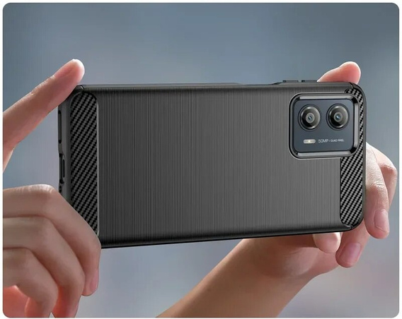 Obal na mobil pre Motorola Moto E14, Carbon, čierne
