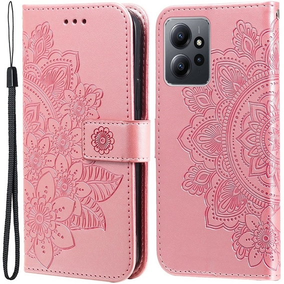 Klapkové puzdro pre Xiaomi Redmi Note 12 4G, Mandala Flower, ružové