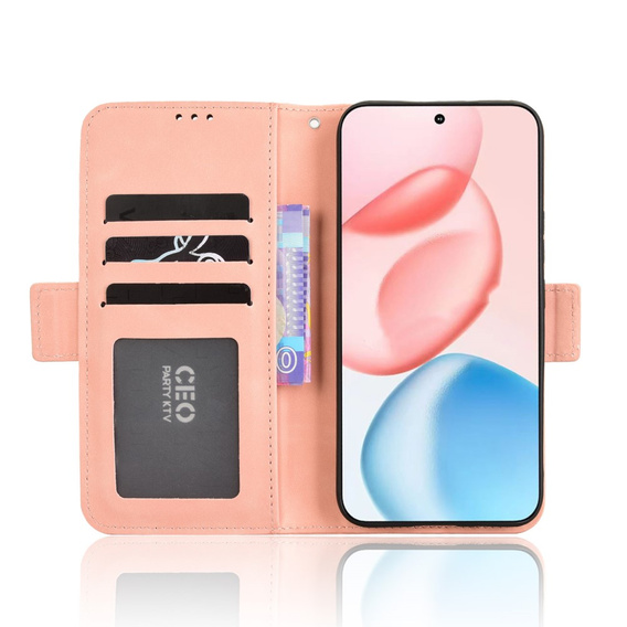 Klapkové puzdro pre Honor 400 5G, Card Slot, ružové