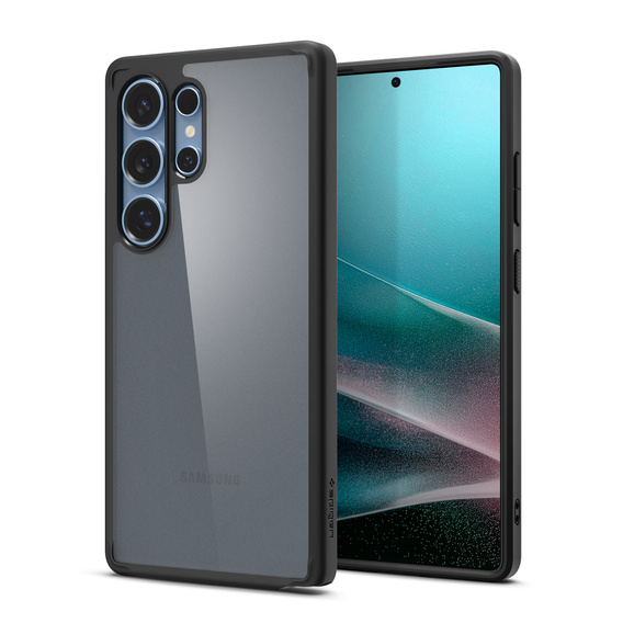Puzdro Spigen pre Samsung Galaxy S25 Ultra, Ultra Hybrid, čierna / matná + tvrdené sklo 9H