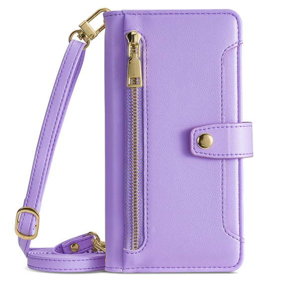 Klapkové puzdro pre Motorola Moto G84 5G, Wallet Zipper Pocket, fialové