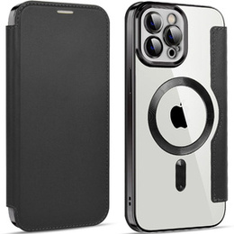 Klapkové puzdro pre iPhone 11 Pro Max, RFID Wallet MagSafe CamShield, čierne