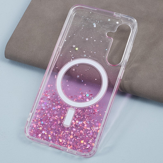 Puzdro pre Samsung Galaxy S24, Glittery, pre MagSafe, ružové