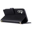 Puzdro s chlopňou pre Samsung Galaxy S25, Rhombus Crossbody Leather, čierne