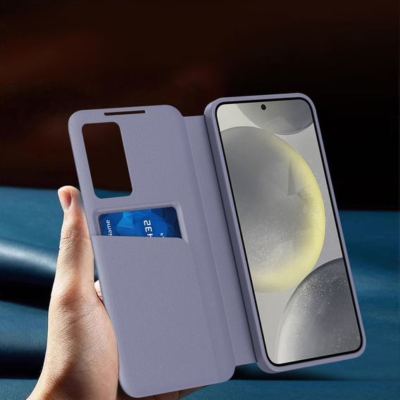 Flipové puzdro pre Samsung Galaxy S25 Ultra, Smart View Wallet, fialové