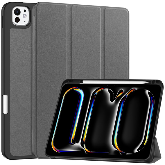 Puzdro pre iPad Pro 11" 2024 (5 gen.), Smartcase s priestorom pre stylus, sivé