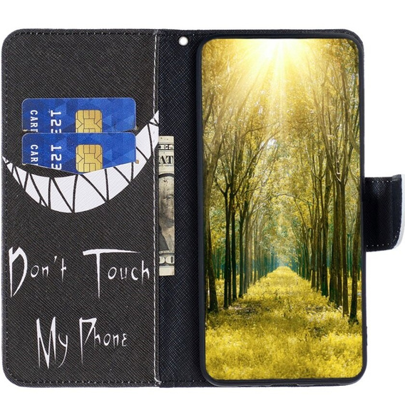 Klapkové puzdro pre Samsung Galaxy A05s, Wallet, Don't Touch My Phone, čierne