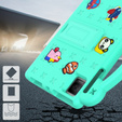Detské puzdro pre T Tablet 5G, Cute Patterns, so stojanom, zelený