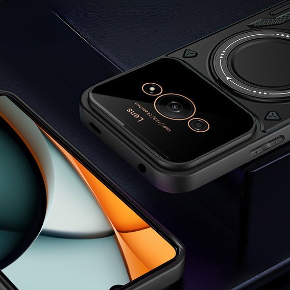 Pancierované puzdro pre Xiaomi Redmi A3, Magnetic Ring, čierne