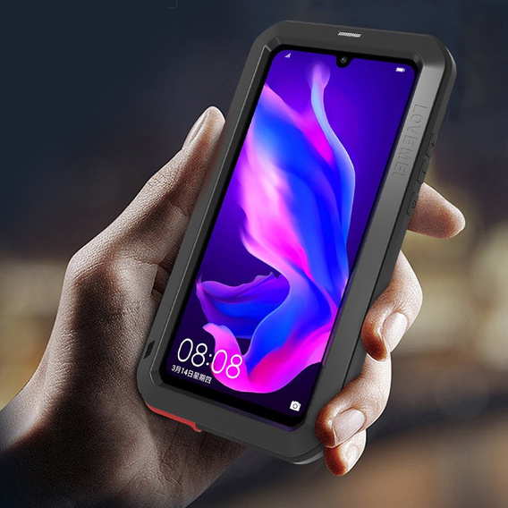 Love Mei Obal na mobil pre Huawei P30 Lite/ Nova 4e, armored with glass, čierne