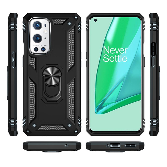 Pancierované obal na mobil pre OnePlus 9 Pro, Nox Case Ring, čierne