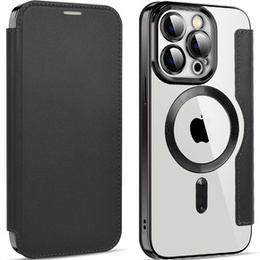 Klapkové puzdro pre iPhone 13 Pro, RFID Wallet MagSafe CamShield, čierne