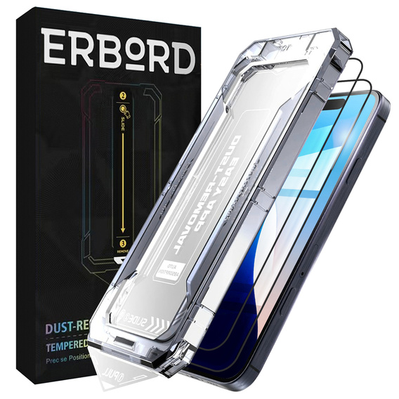 2x ERBORD Easy App Full Screen Protector tvrdené sklo pre iPhone 17 Pro Max