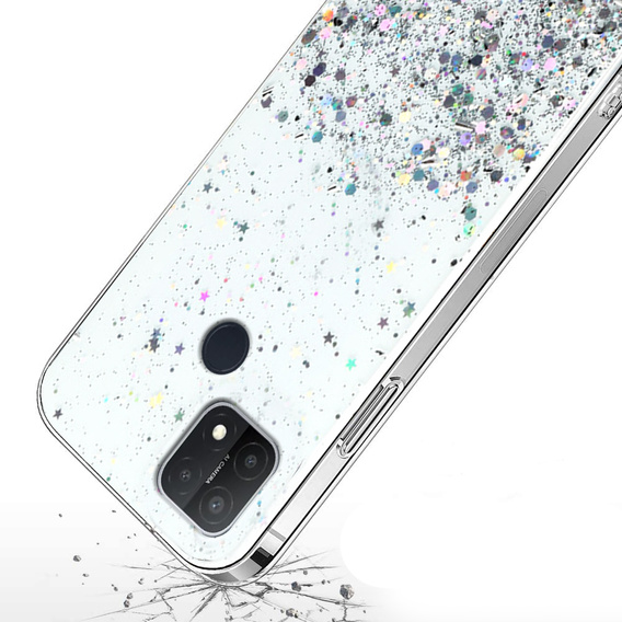 Obal na mobil pre Oppo A15 / A15s, Glittery, priehľadné