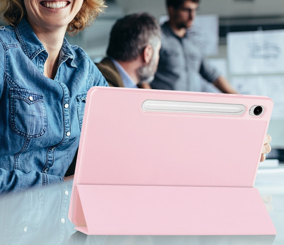 Puzdro pre Samsung Galaxy Tab S10 FE+ Plus, Smartcase s priestorom pre stylus, ružové