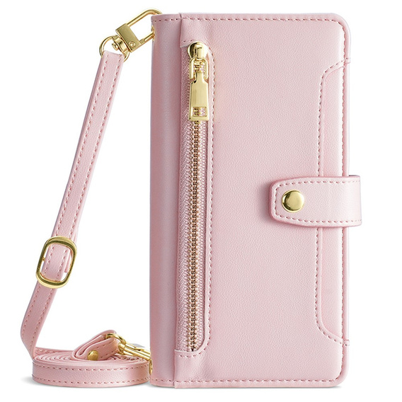 Klapkové puzdro pre Samsung Galaxy A54 5G, Wallet Zipper Pocket, ružové