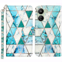 Klapkové puzdro pre Xiaomi Redmi 13C / Poco C65, Wallet, Marble zelený