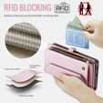 Puzdro CASEME pre Samsung Galaxy S25 FE, RFID Leather Wallet, s popruhom cez rameno, ružové