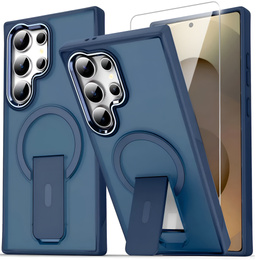 Puzdro pre Samsung Galaxy S25 Ultra, Kickstand Matt Case, pre MagSafe, modré + sklo na displej