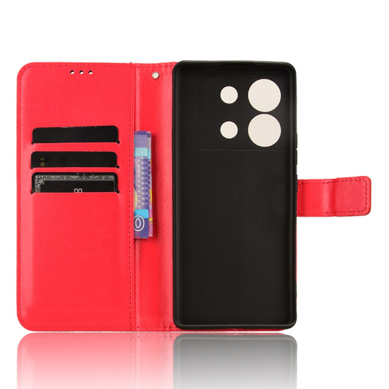 Klapkové puzdro pre Infinix Zero 30 5G, Crazy Horse Wallet, červené