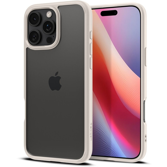 Puzdro Spigen pre iPhone 16 Pro Max, Ultra Hybrid, transparentný / titánový + tvrdené sklo 9H