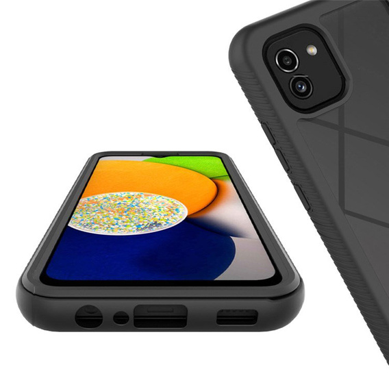 Puzdro pre Samsung Galaxy A03, Shockproof, s fóliou, čierne