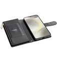 Puzdro s chlopňou pre Samsung Galaxy S25 Edge, Rhombus Crossbody Leather, čierne