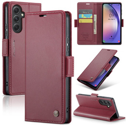 CASEME flipové puzdro pre Samsung Galaxy A54 5G, Litchi Wallet, červené