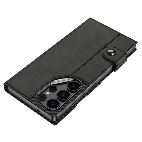 GKK Card Slot Wallet flip case pre Samsung Galaxy S26 Ultra, uhlovo čierna