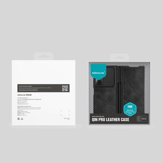 Flipové puzdro NILLKIN pre Samsung Galaxy Z Fold6 5G, CamShield Qin Pro, kožené, čierne